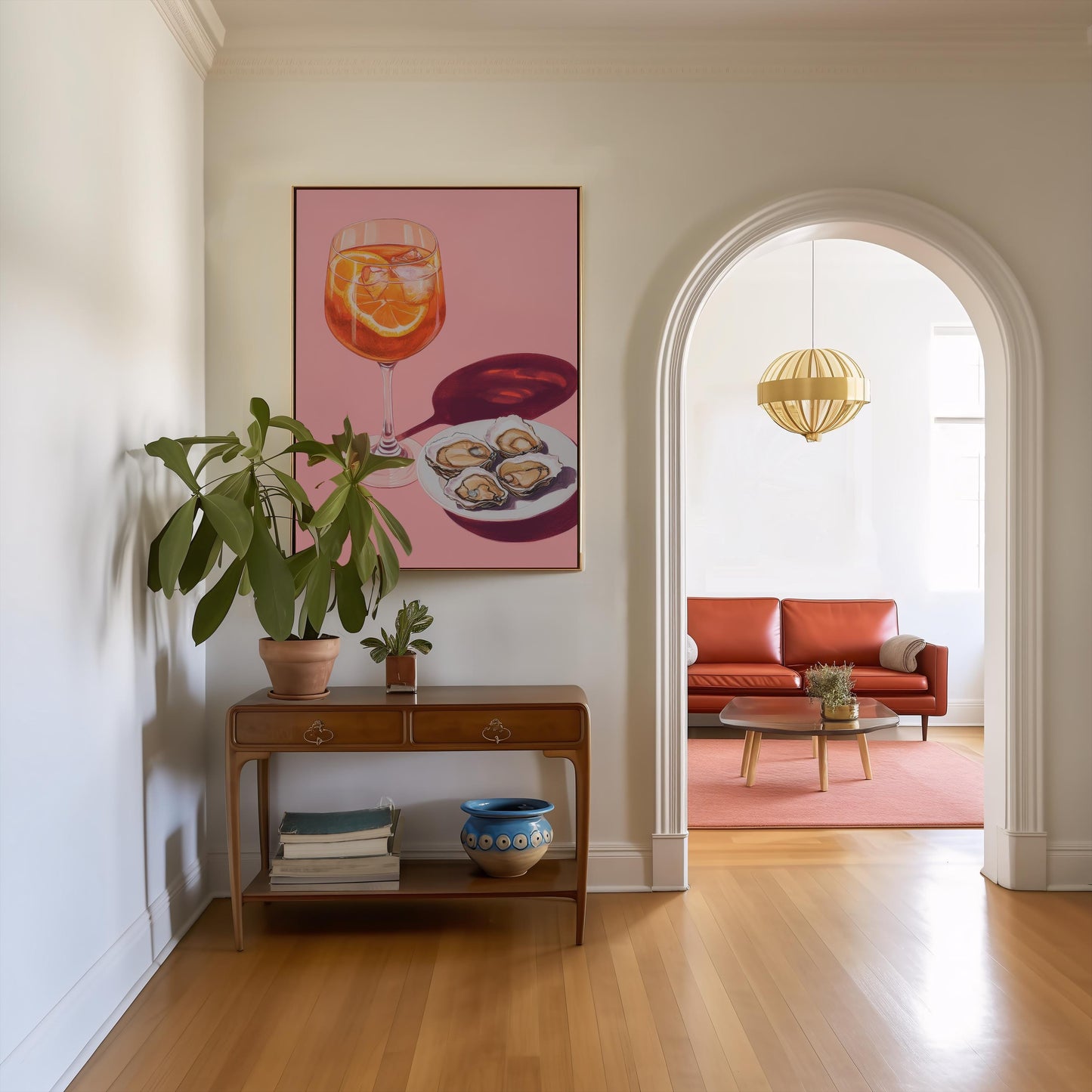 Aperol Spritz & Oysters Art Print: Quirky Bar Cart Decor