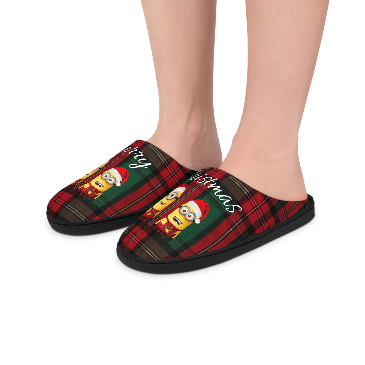 Men's Indoor Slippers, Minions, Merry Christmas