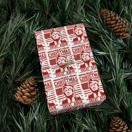 Trump Christmas Wrapping Paper | Make Christmas Great Again Wrapping Paper | Funny Christmas Gift Paper | MAGA Gift Wrap | Republican Gift