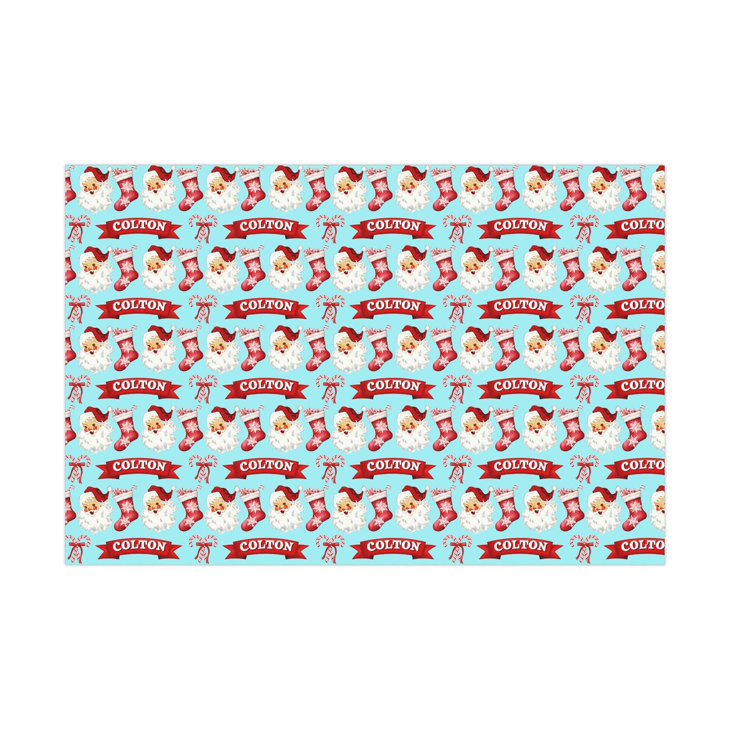 Kids Personalized Christmas Gift Wrapping - Childs Vintage Christmas -Boy Custom Gift Wrapping-Kids Name Gift Wrap -Childrens Gift Idea
