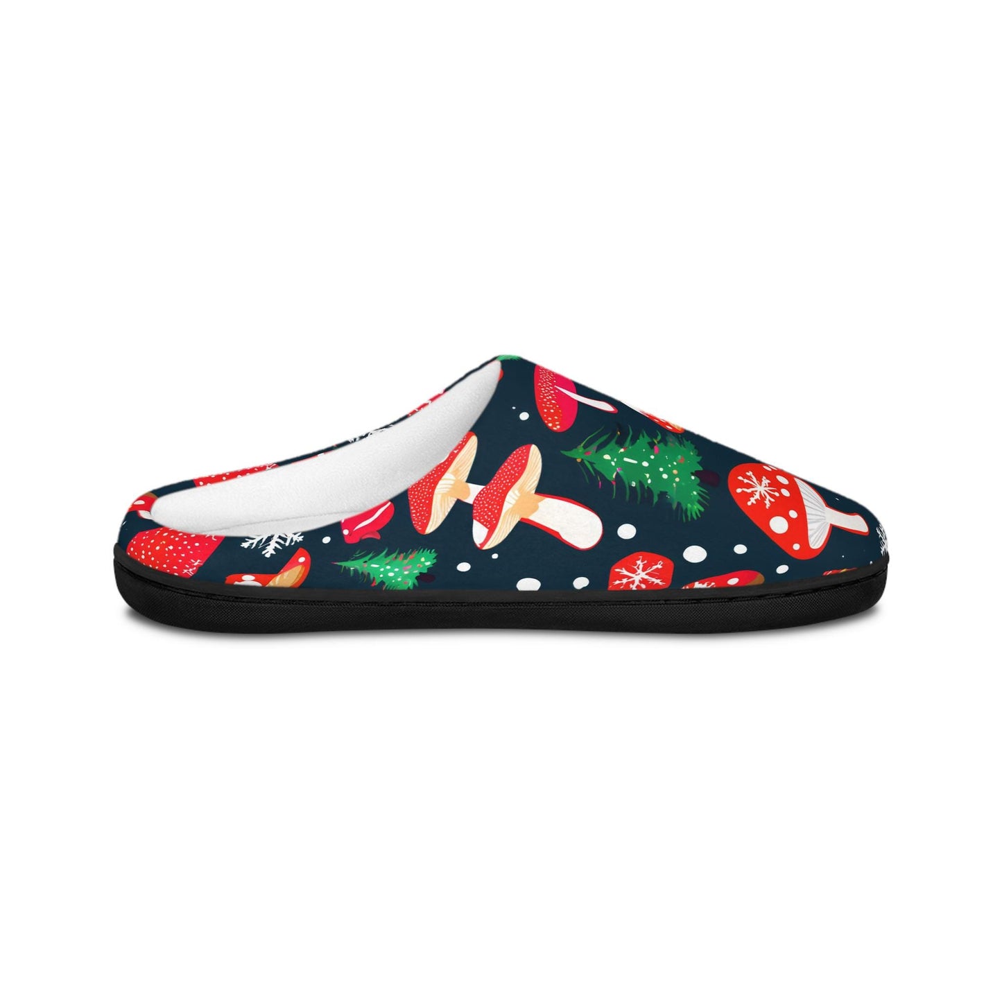 Christmas Slippers ForMen Red Mushroom ChristmasTree Snowflake Winter Indoor House Shoes Men's Home Footwear Holiday Cozy Gifte ForHim