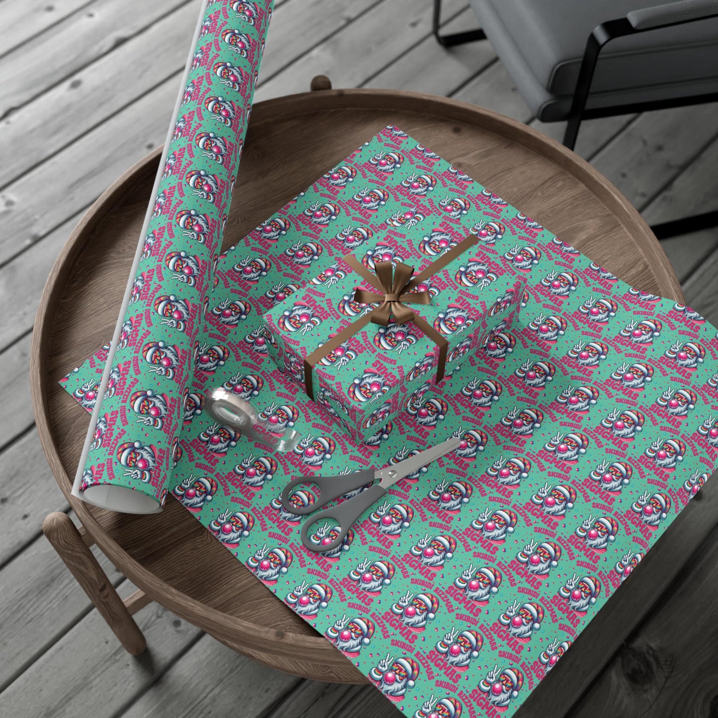 Rizz the Season Christmas Santa Gift Wrapping paper - Rizz holiday Gift wrap -Funny Gift Wrap- Skibidi Rizzmas