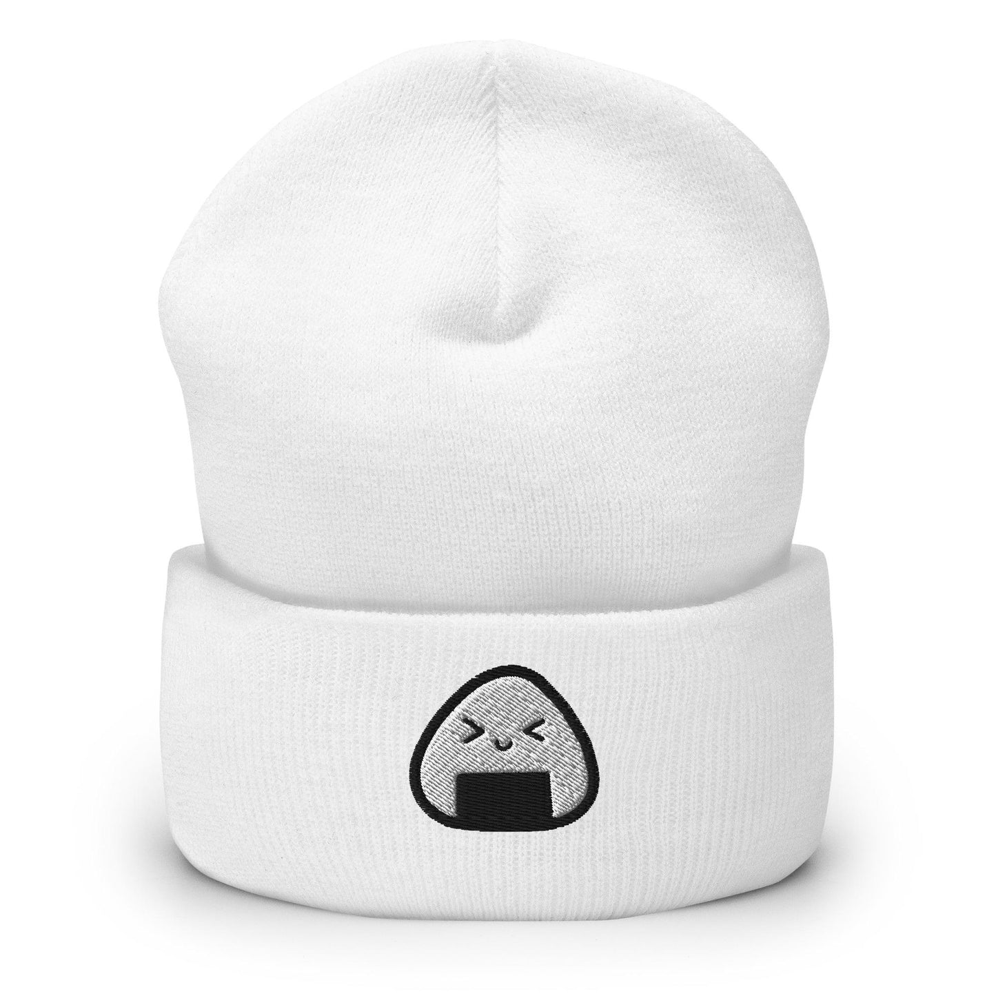 Onigiri Beanie, Handmade Cuffed Knit Unisex Slouchy Adult Winter Hat Cap Gift, Kawaii
