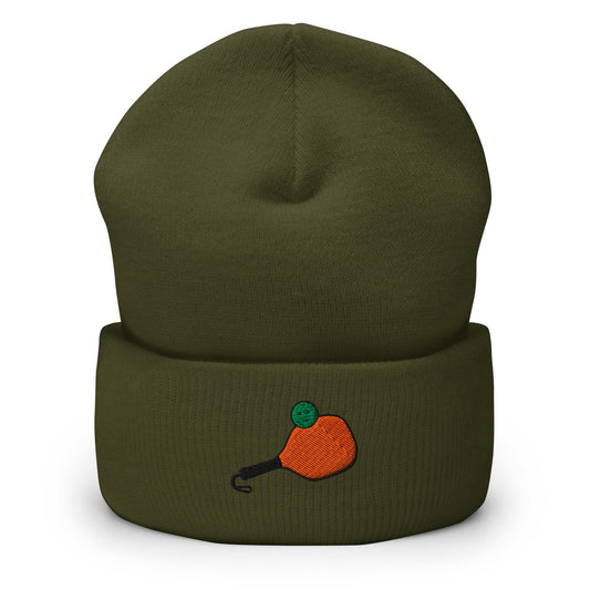 Pickleball Beanie, Handmade Cuffed Knit Unisex Slouchy Adult Winter Hat Cap Gift, Kawaii