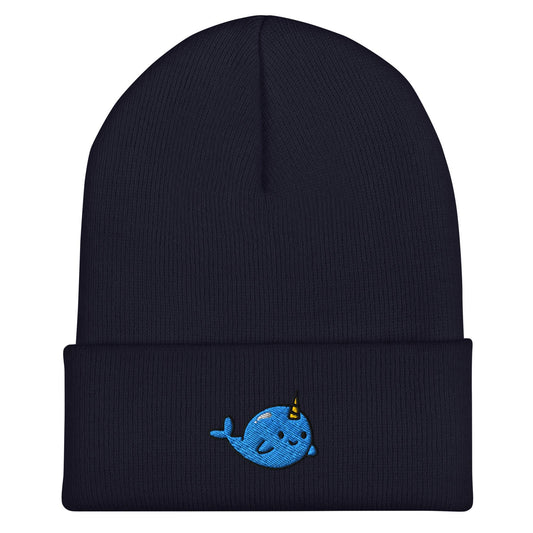 Whale Beanie, Handmade Cuffed Knit Unisex Slouchy Adult Winter Hat Cap Gift, Kawaii