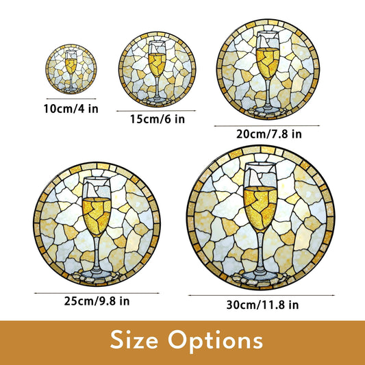Champagne Glass Stained Glass Suncatcher Sun Catcher Gift for Wine Lovers Home Decor