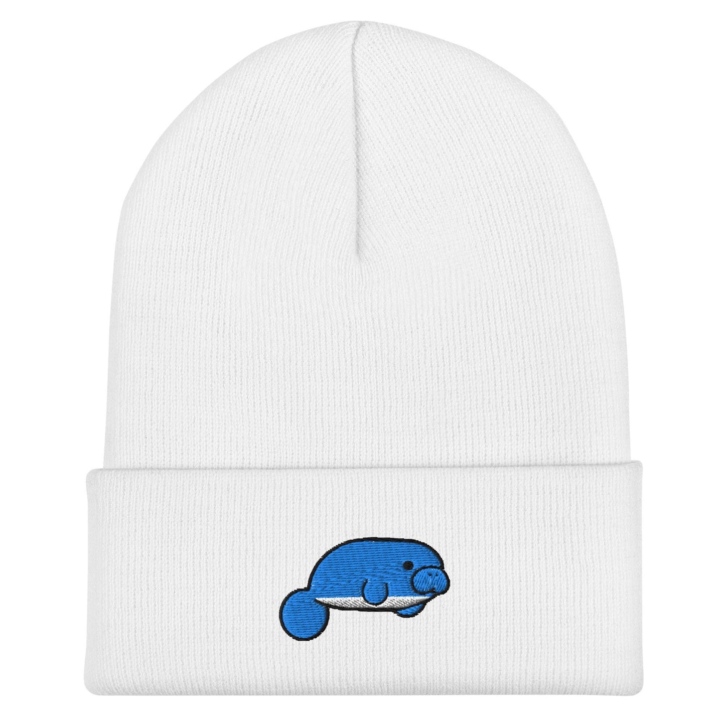 Manatee Beanie, Handmade Cuffed Knit Unisex Slouchy Adult Winter Hat Cap Gift, Kawaii
