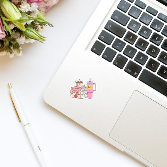 Luke’s Diner Water Cup and Books Vinyl Sticker | Gilmore Girls Vinyl Sticker | TV Show Inspired | Kindle Sticker | Bookish Stickers |