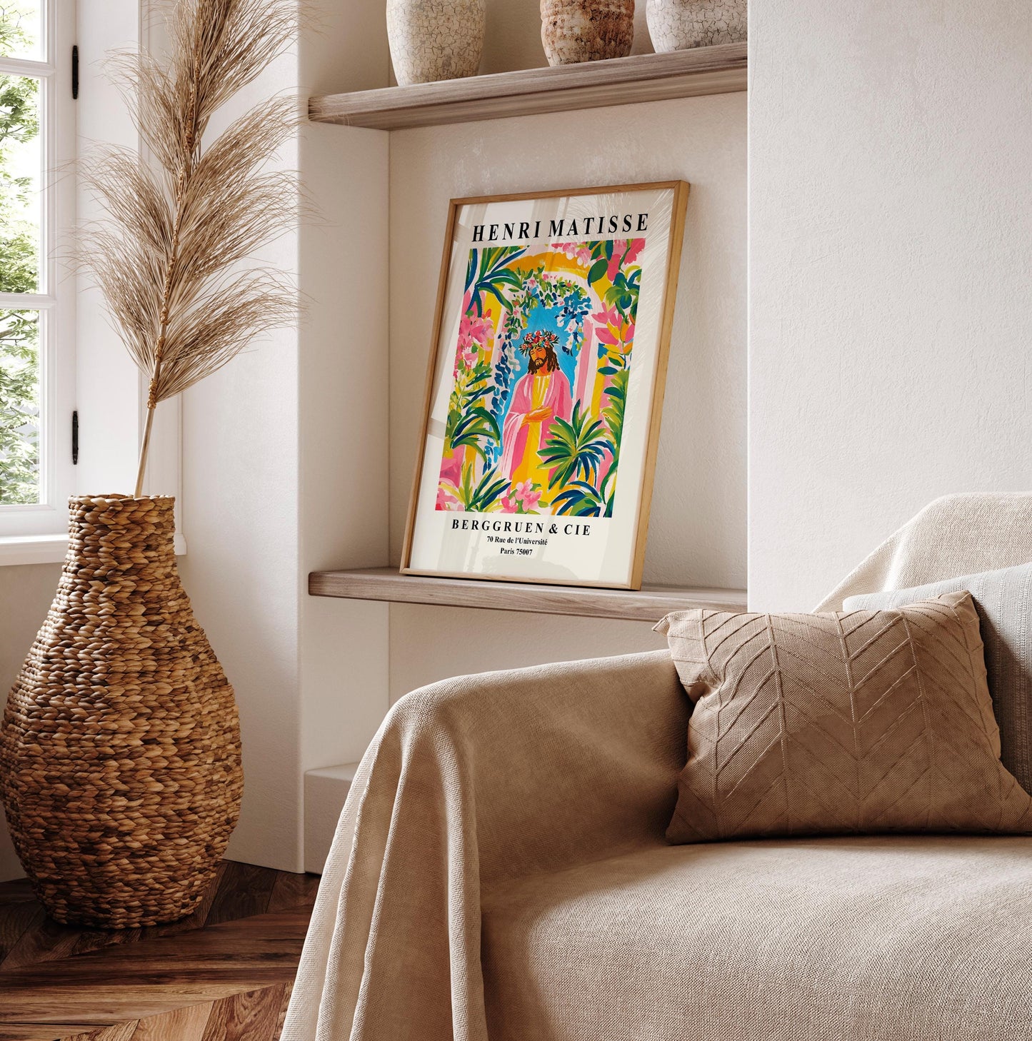 Christian art print, Jesus Christ wall art, Aesthetic religious poster, Henri Matisse print, Mid century modern art