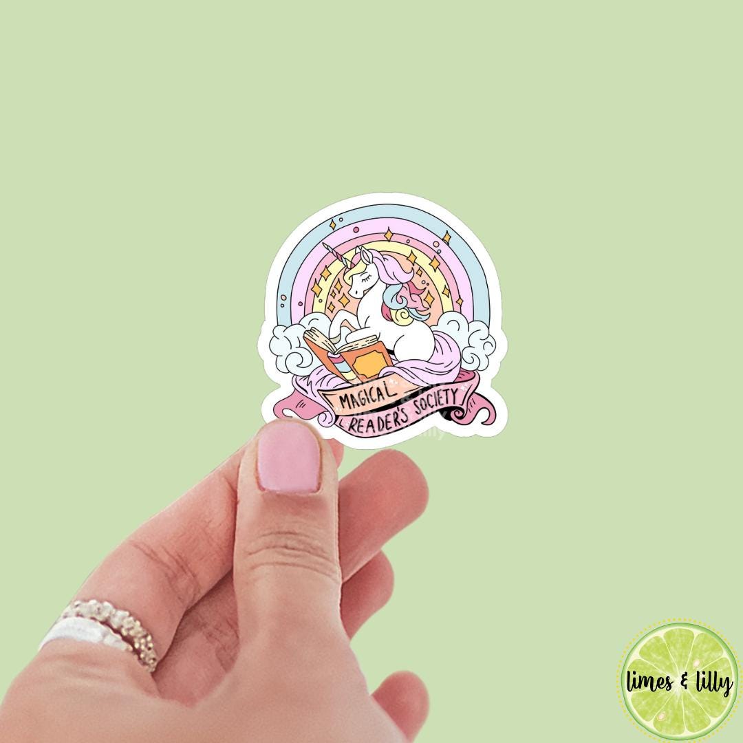 Magical Reader’s Society Unicorn Reading Vinyl Sticker | Book Stickers | Kindle Stickers | Bookish Stickers | Book Lover