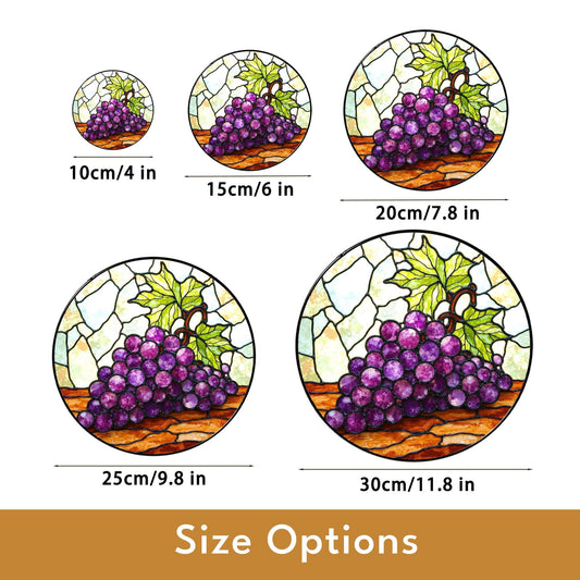 Stained Glass Grapes Sun Catcher Hanging Decor Perfect Gift for Wine Lovers
