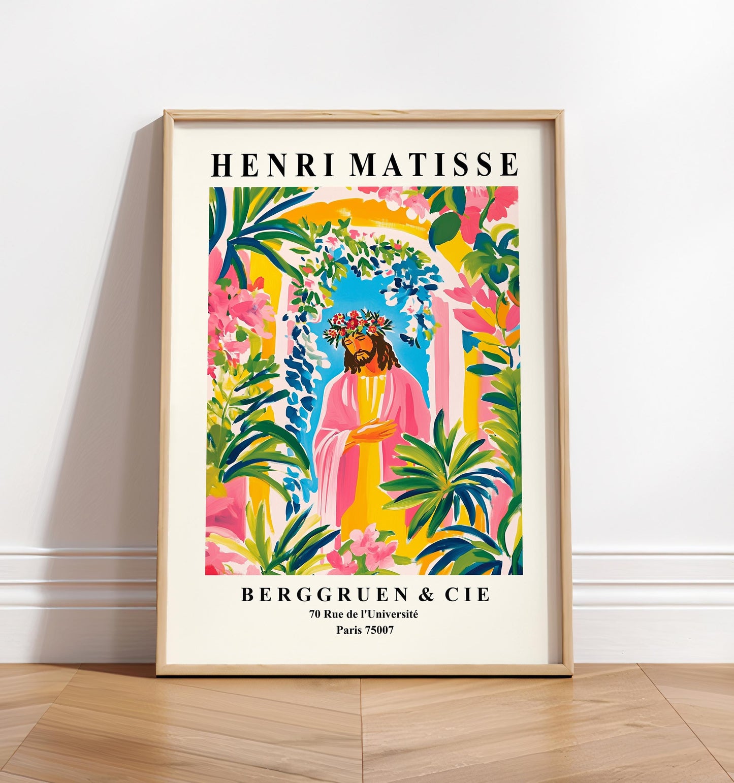 Christian art print, Jesus Christ wall art, Aesthetic religious poster, Henri Matisse print, Mid century modern art