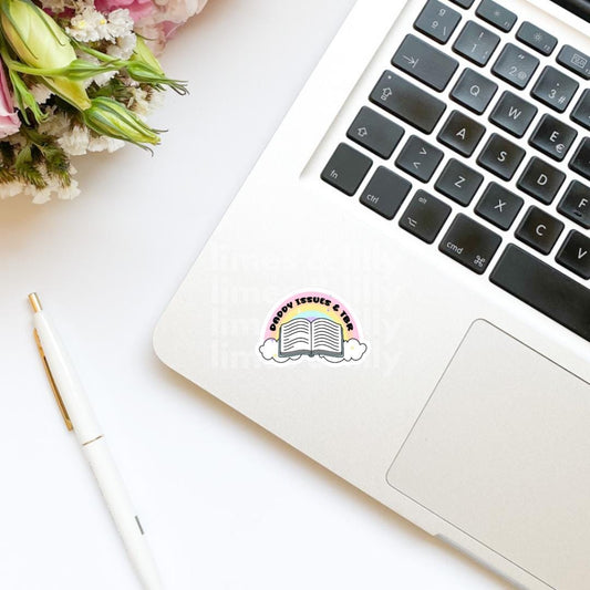 Daddy Issues and TBR To Be Read Rainbow and Clouds Vinyl Sticker | Kindle Stickers | Bookish Stickers | Mood Reader | Girly