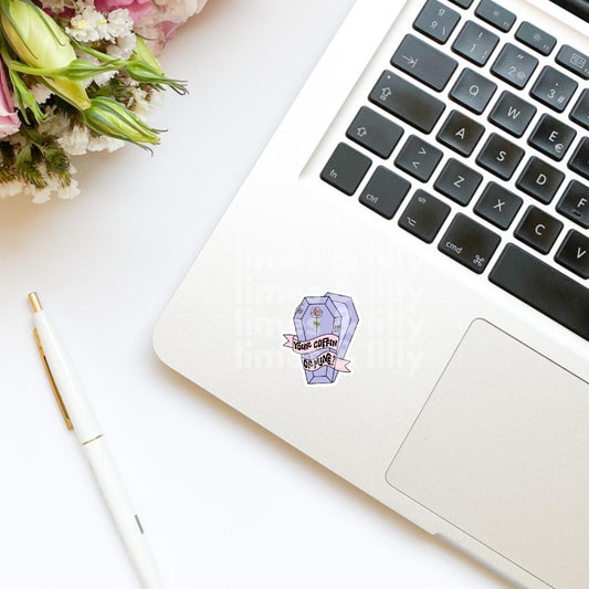 Your Coffin or Mine Funny Vinyl Sticker | Bookish Stickers | Water Bottle Sticker | Kindle Stickers | Trendy Stickers