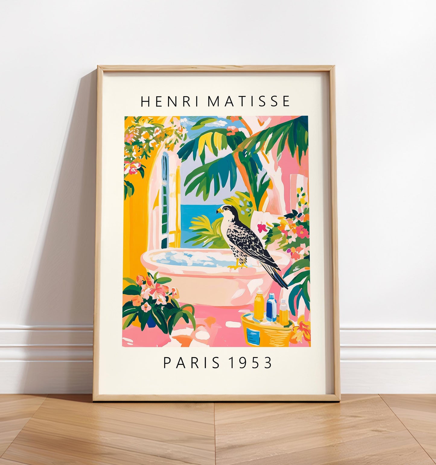 Peregrine Falcon Bathroom Print: Henri Matisse Style Artwork