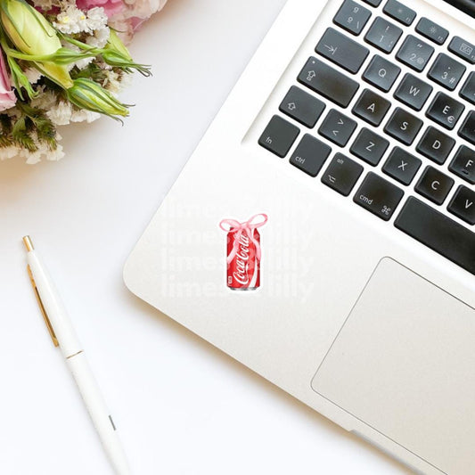 Cola Can Coquette Bow Sticker | Soda Sticker | Girly Sticker | Kindle Sticker | Bookish Stickers | Trendy Stickers |