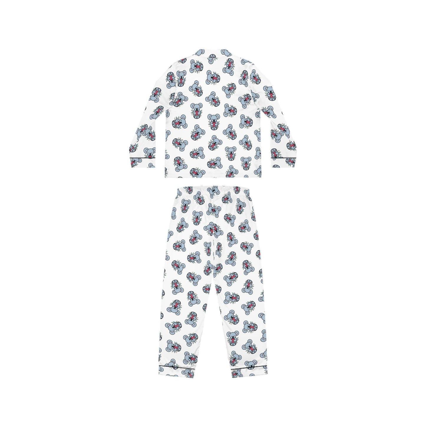 Chic Floral Satin Koala Pajamas, Soft Women's Sleepwear for Relaxation, Cozy Loungewear, Perfect for Gift Giving, Travel Essentials