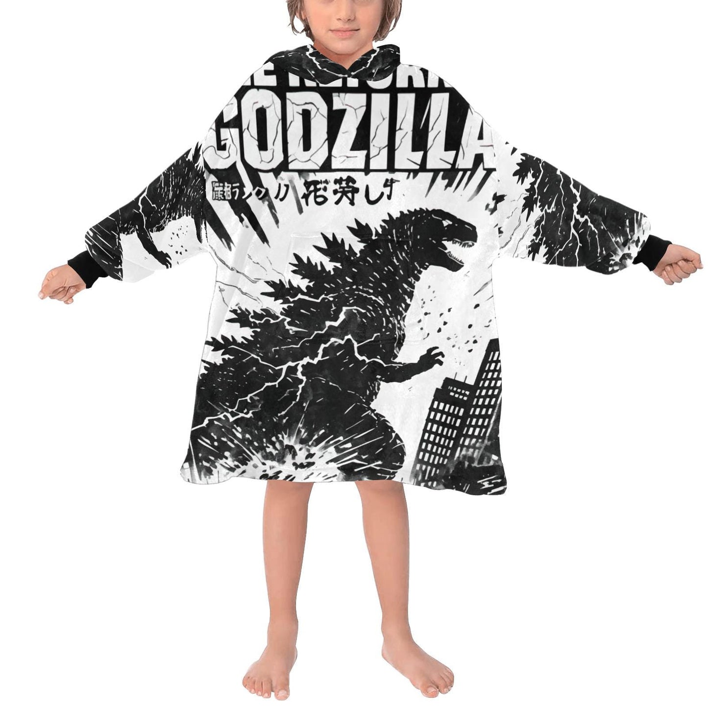 Children's Blanket Hoodie Godzilla Blanket Gojira Blanket Kaiju