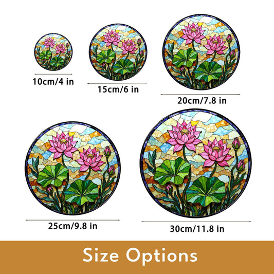 Lotus Flower Stained Glass Suncatcher Window Decor Gift for Mom Friend