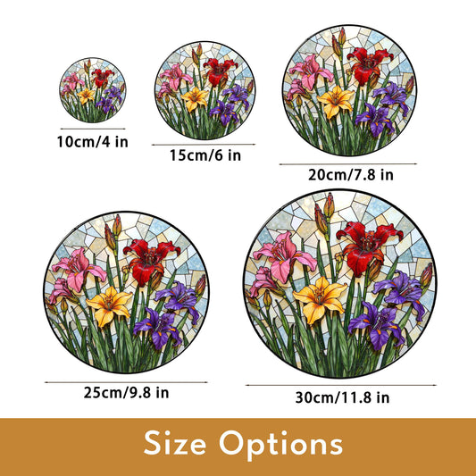 Stained Glass Flowers Suncatcher Window Hanging Gift for Mom Friend