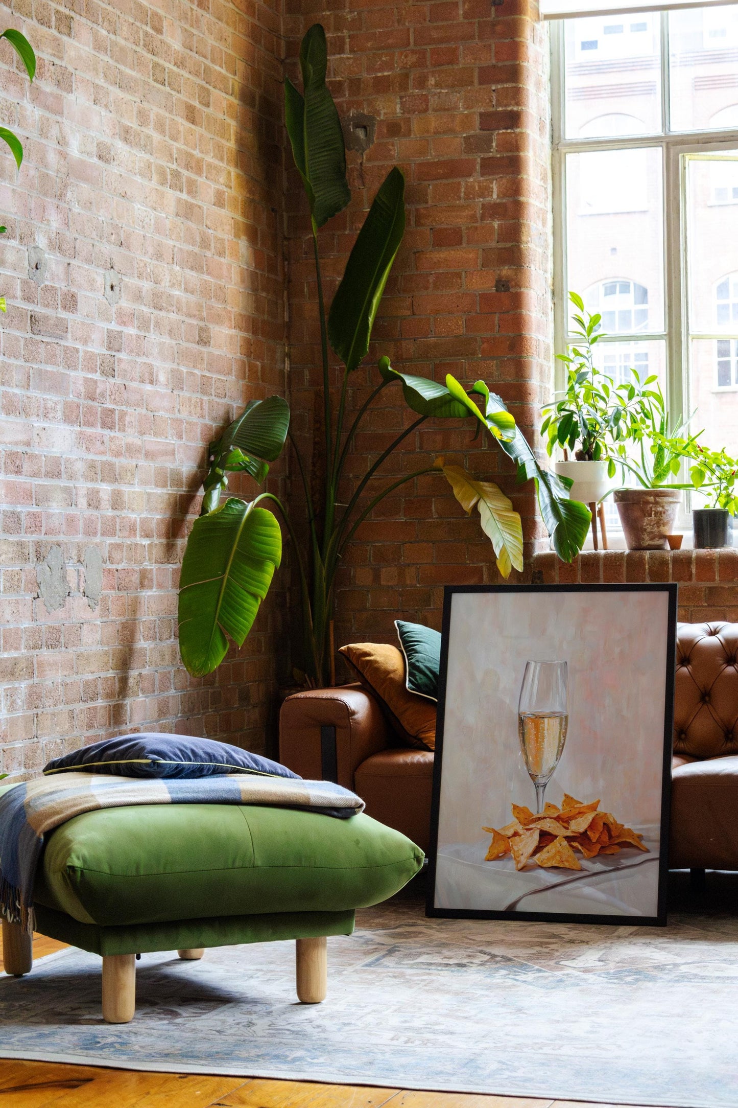 Champagne and Nacho Cheese Chips Art Print: Quirky Bar Cart Decor