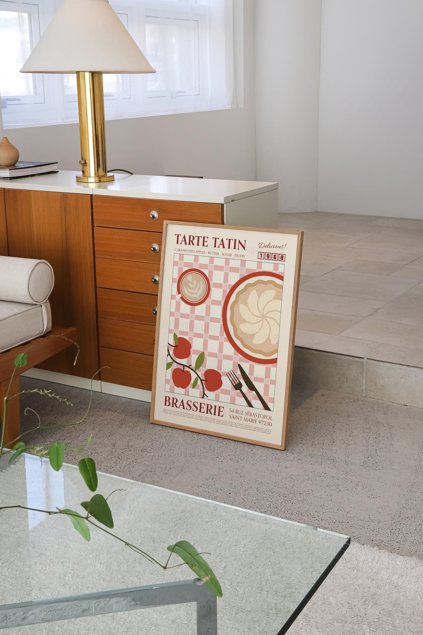 Tarte Tatin Poster, Kitchen Art, Kitchen Poster, Kitchen Print, Food Print, Modern Kitchen Decor, Retro Poster, Coffee Poster