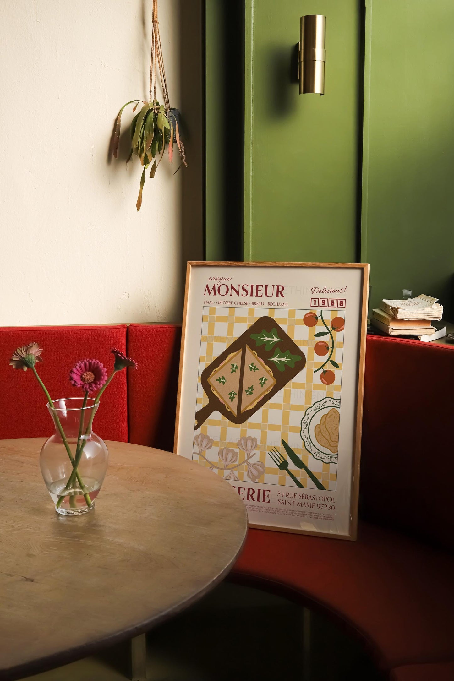 Croque Monsieur Poster, Kitchen Art, Kitchen Poster, Kitchen Print, Food Print, Modern Kitchen Decor, Retro Poster, Coffee Poster