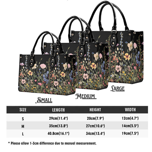 Bloom in Style: The Floral Chic Leather Tote Bag, Waterproof PU Leather Handbag, Top Handle Vegan Leather, Crossbody, Shoulder bag.