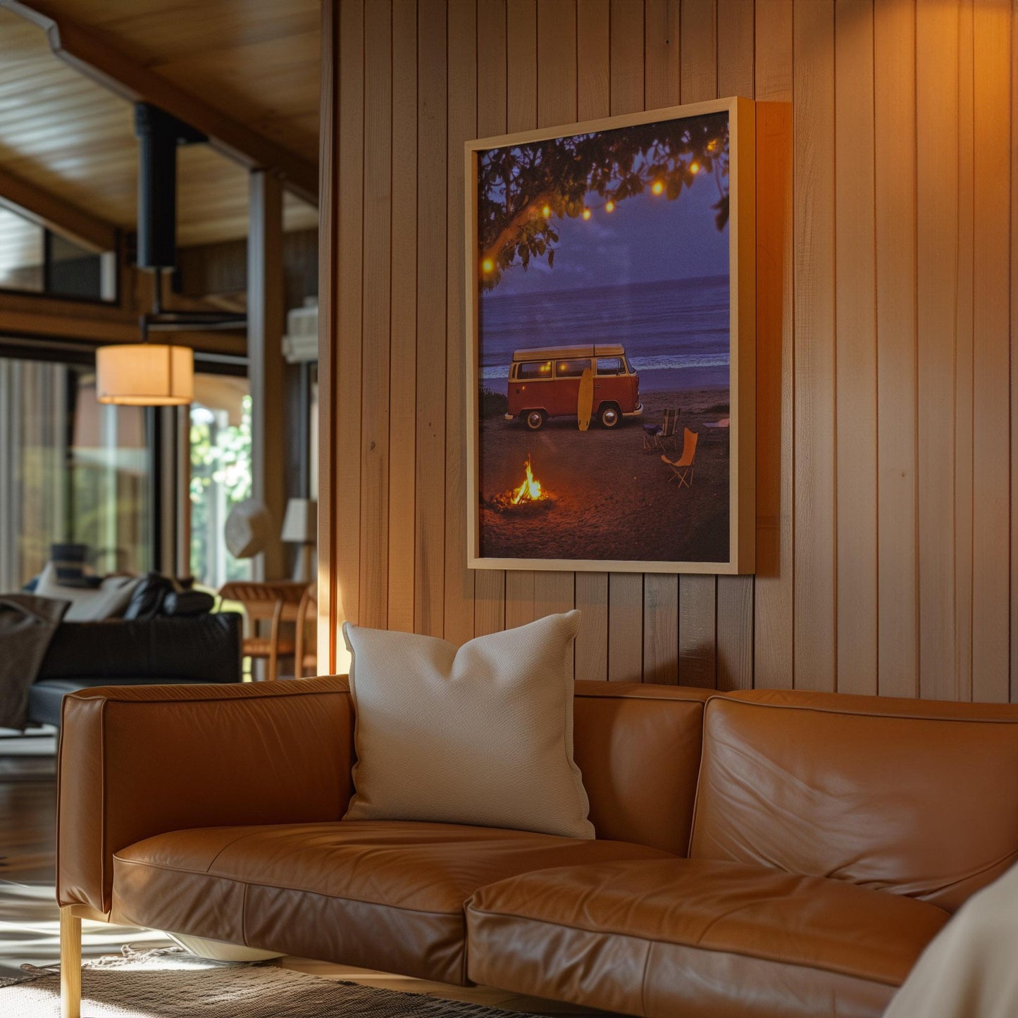 Camper Van on Beach Wall Art Fine Art Photography Surfing Poster Camping Wall Art Coastal Cowgirl Print California Coast Beachy Wall Decor