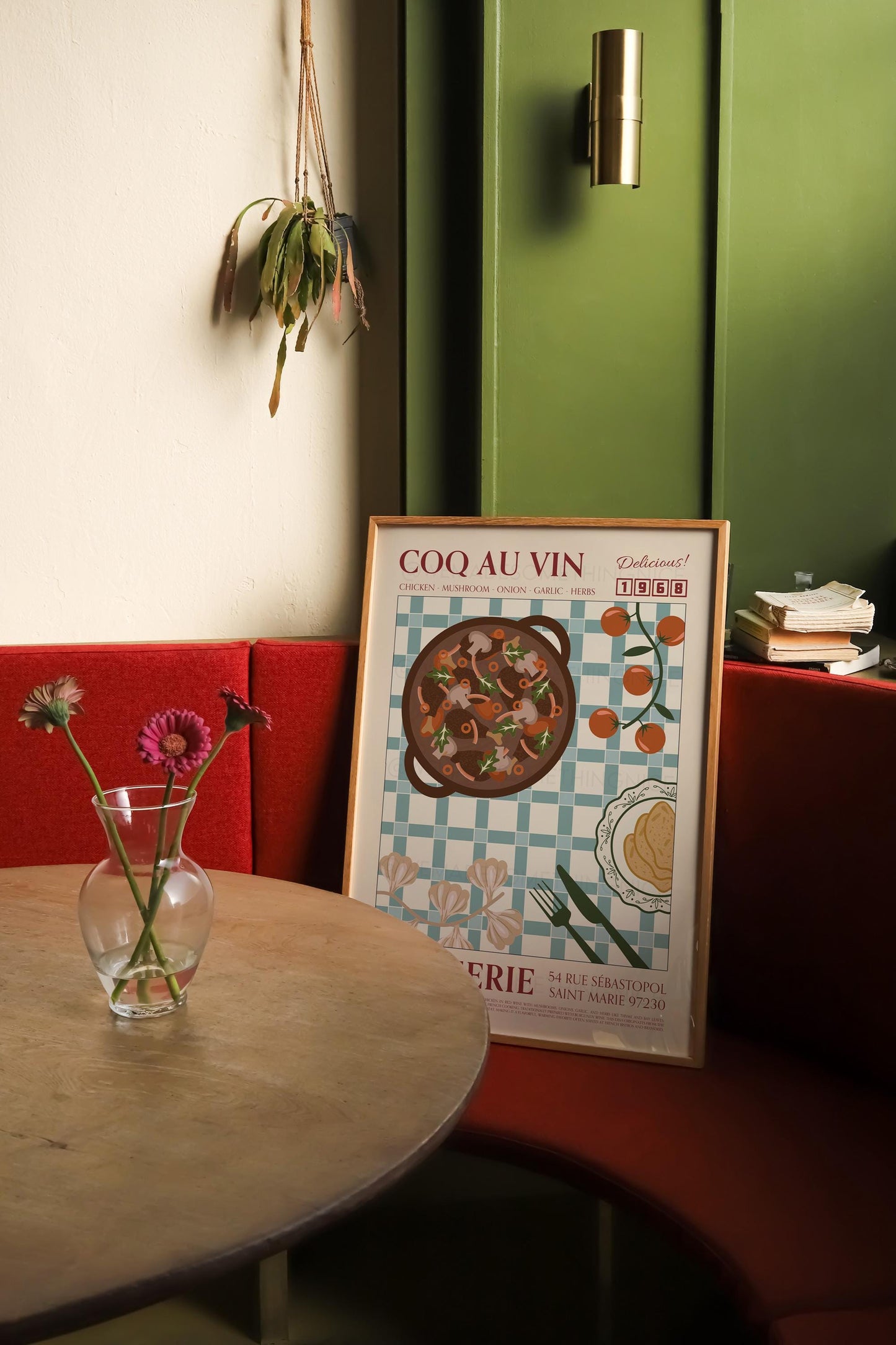 Coq Au Vin Poster, Kitchen Art, Kitchen Poster, Kitchen Print, Food Print, Modern Kitchen Decor, Retro Poster, Coffee Poster