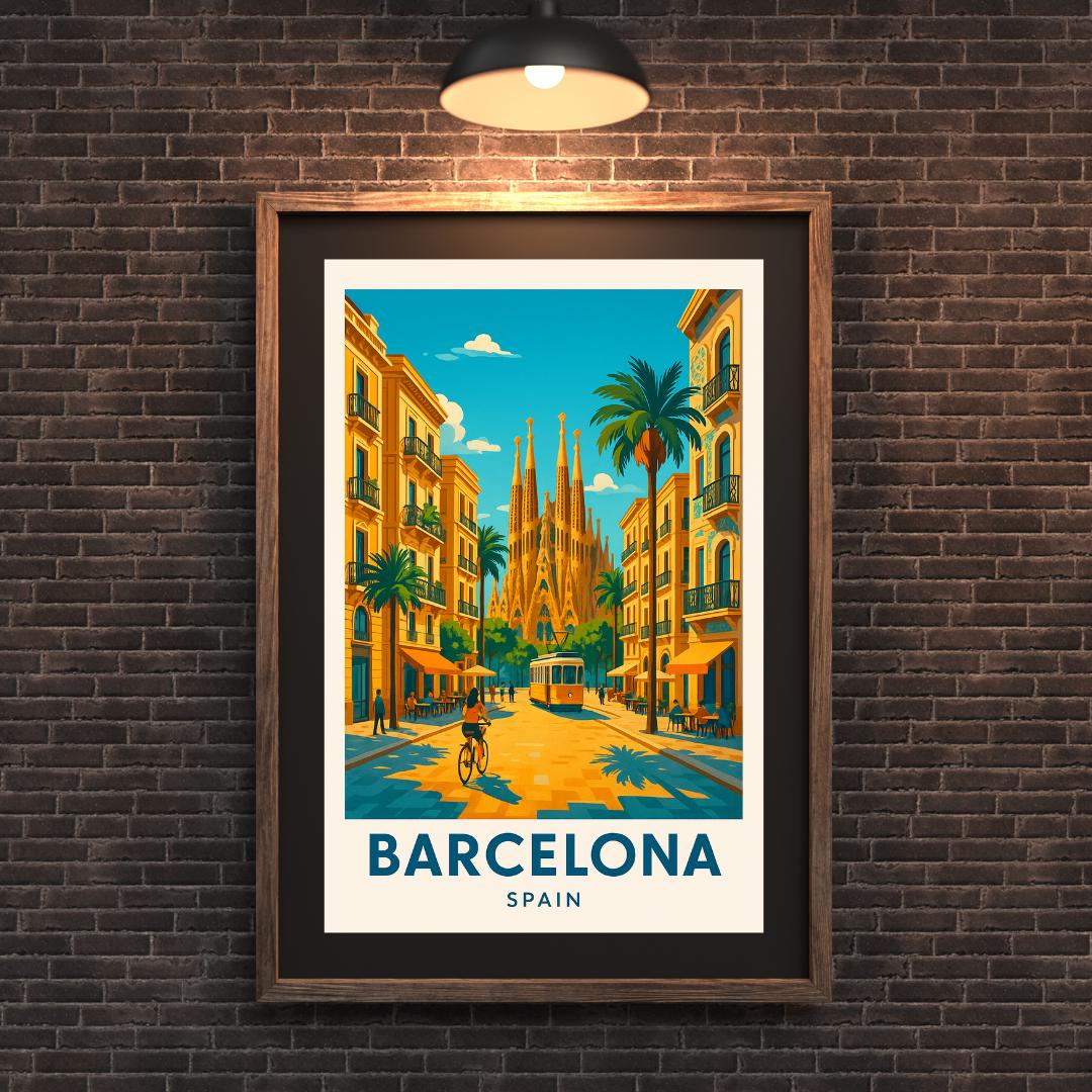 Barcelona Print, Barcelona Wall Art, Spain Wall Art, Barcelona Travel Print, Wedding Gift, Birthday Present, Travel Decor, Travel Wall Art
