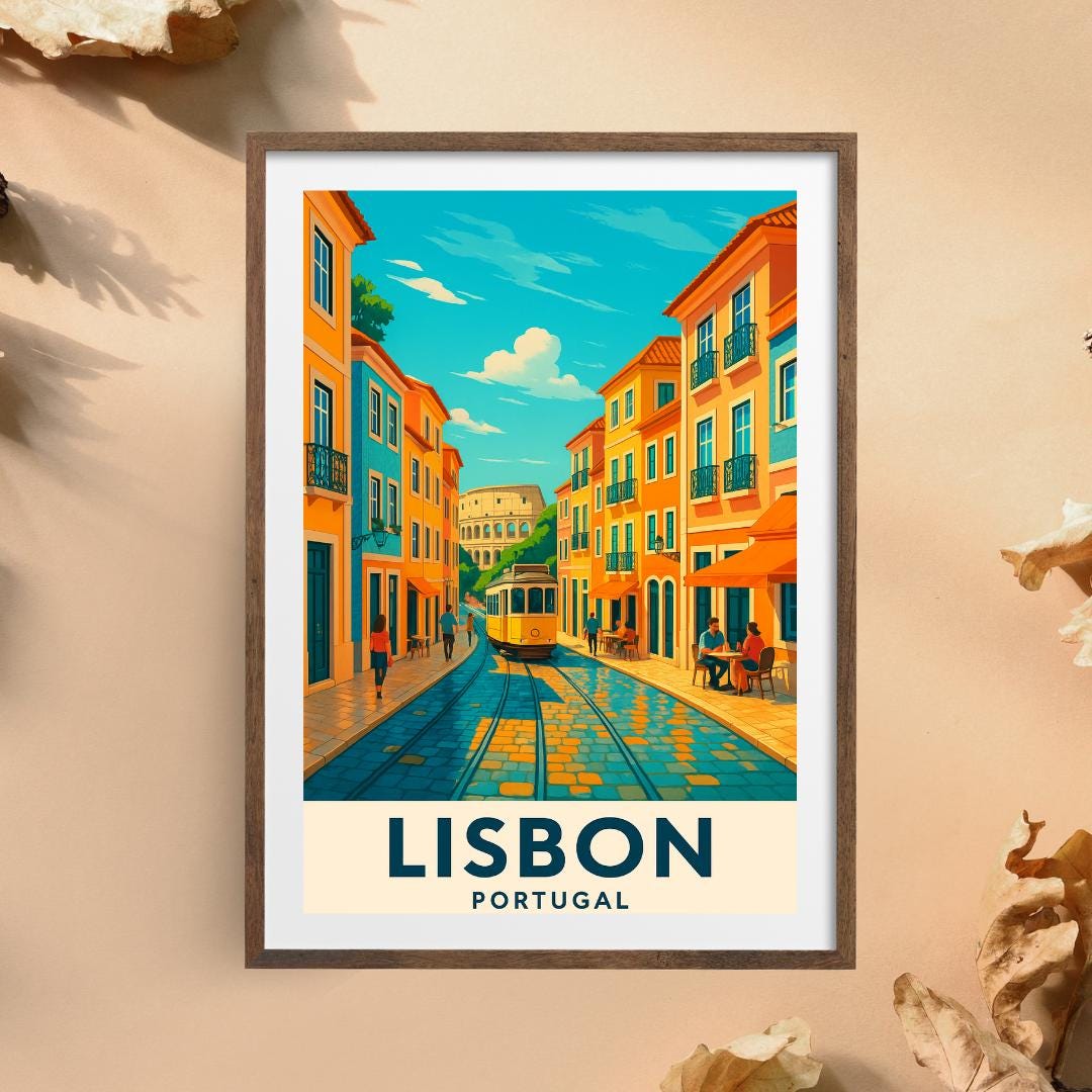 Lisbon Print, Lisbon Wall Art, Portugal Wall Art, Lisbon Travel Print, Birthday Present, Wedding Gift, Travel Decor, Travel Wall Art, Travel