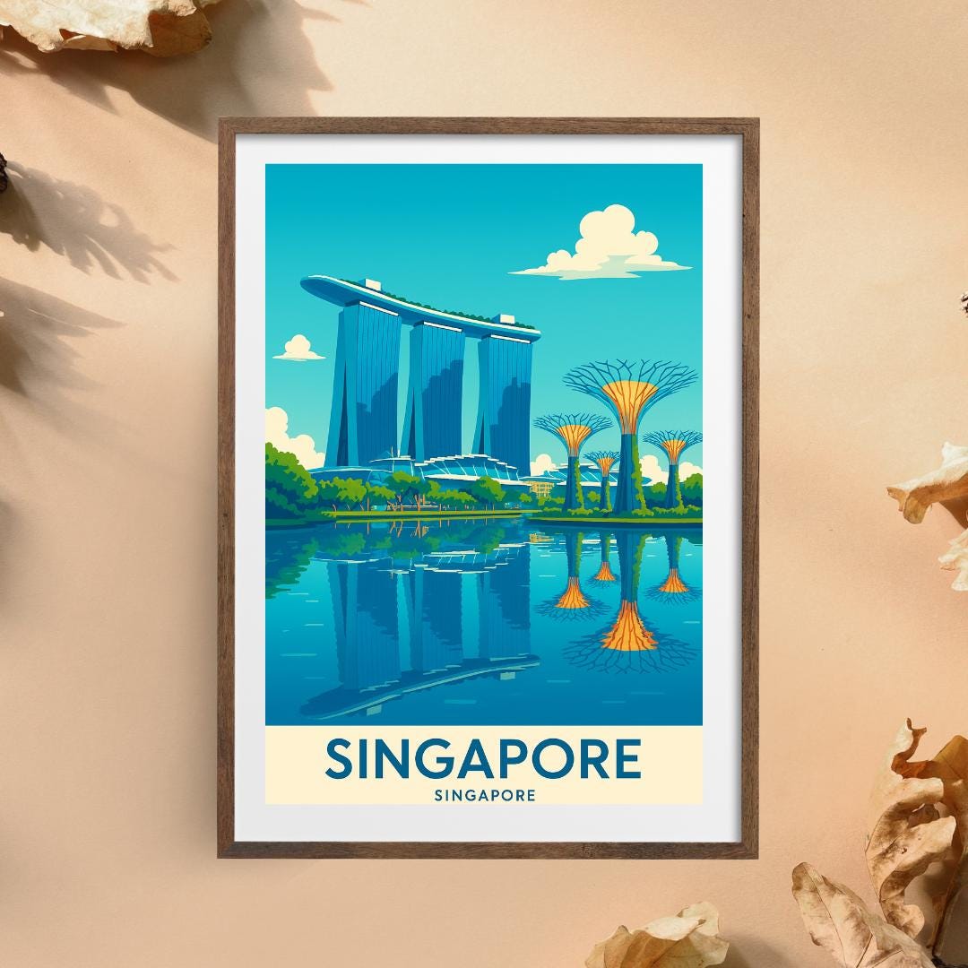 Singapore Print, Singapore Wall Art, Singapore Travel Print, Birthday Present, Wedding Gift, Travel Decor, Travel Wall Art, Japan Print