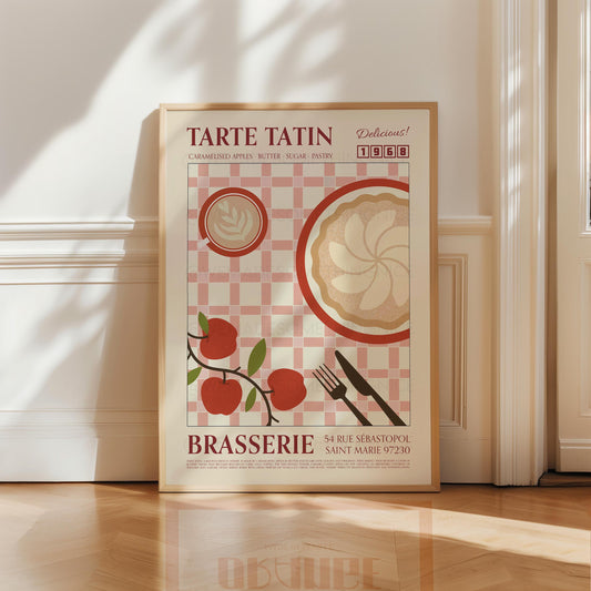 Tarte Tatin Poster, Kitchen Art, Kitchen Poster, Kitchen Print, Food Print, Modern Kitchen Decor, Retro Poster, Coffee Poster