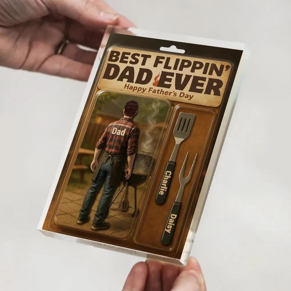Custom 3D Effect Best Flippin' Dad Ever With Kids' Names Custom Figure Acrylic Block Plaque, Unique Fathers Day Gift For Him, Dad, Grandpa