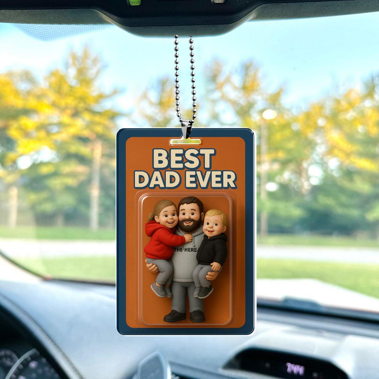 Personalized Father's Day Gift For Dad, Custom Photo Dad And Kids Action Figure Acrylic Block, Best Dad Ever Block Plaque, Gift For Husband