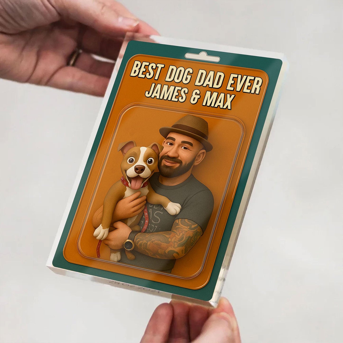 Personalized Dog Dad Acrylic Block, Dog Dad Gifts, Cat Dad Acrylic Plaque, Custom Figure From Photo, Pet Dad Gift, Dog Dad Father's Day Gift