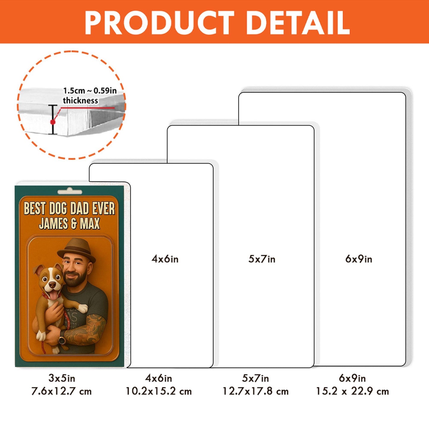 Personalized Dog Dad Acrylic Block, Dog Dad Gifts, Cat Dad Acrylic Plaque, Custom Figure From Photo, Pet Dad Gift, Dog Dad Father's Day Gift