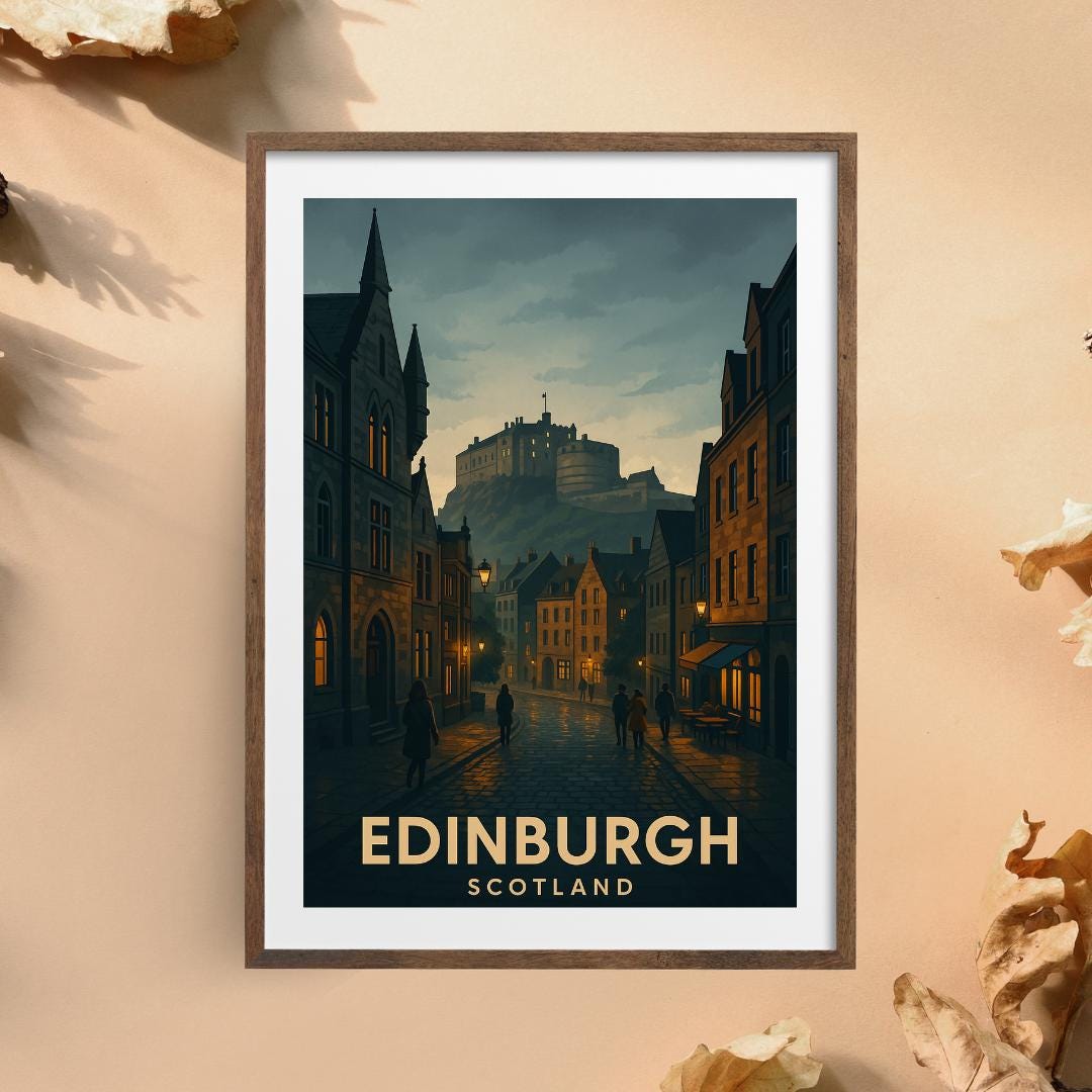 Edinburgh Print, Edinburgh Poster, Scotland Wall Art, Edinburgh Travel Print, Wedding Gift, Birthday Present, Travel Decor, Travel Wall Art