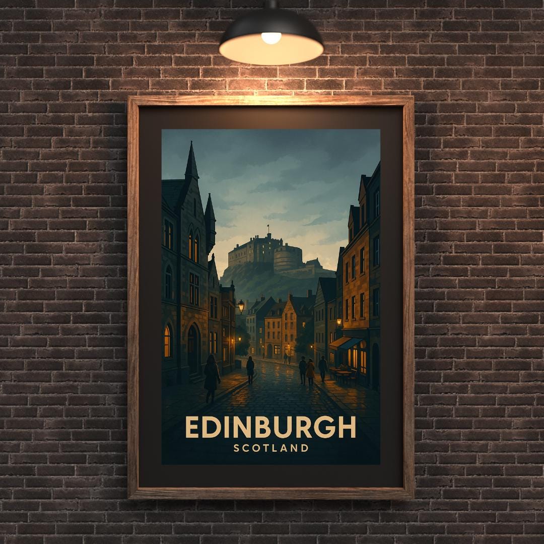 Edinburgh Print, Edinburgh Poster, Scotland Wall Art, Edinburgh Travel Print, Wedding Gift, Birthday Present, Travel Decor, Travel Wall Art