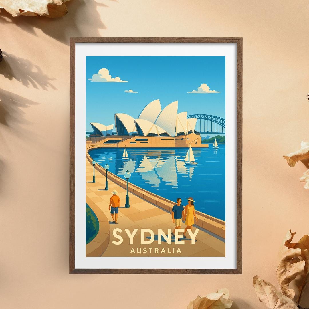Sydney Print, Australia Wall Art, Sydney Wall Art, Sydney Travel Poster, Birthday Present, Wedding Gift Print, Travel Decor, Travel Wall Art