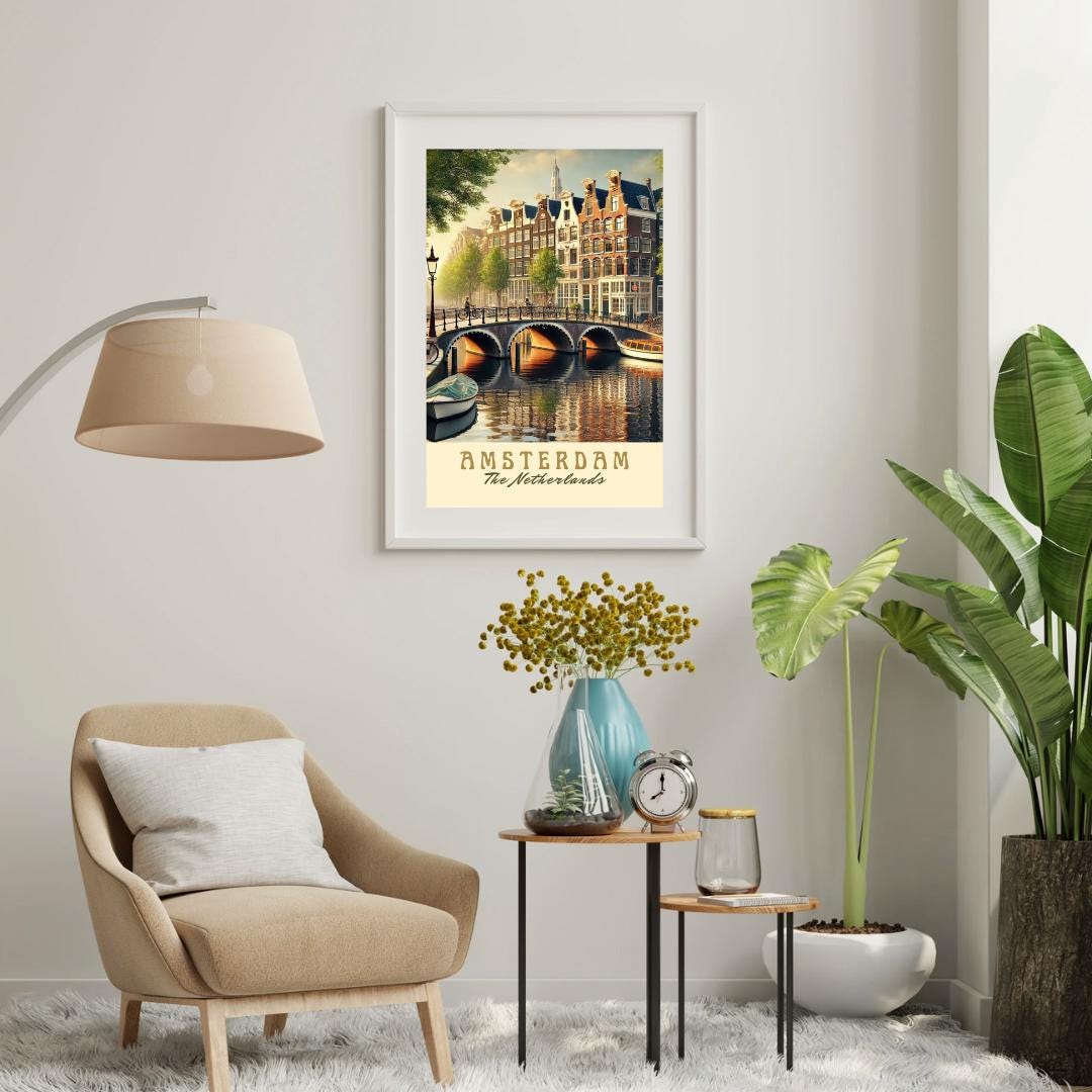 Amsterdam Print, Amsterdam Wall Art, Amsterdam Poster, Amsterdam, Birthday Present, Wedding Gift Print, Travel Decor, Travel Wall Art, Dutch