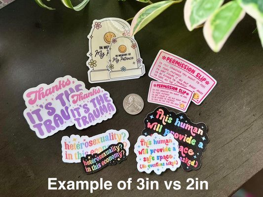 Positive Panties Waterproof Sticker, Mental Health Stickers, Handdrawn Art, Bestfriend Gifts, Positivity, Funny