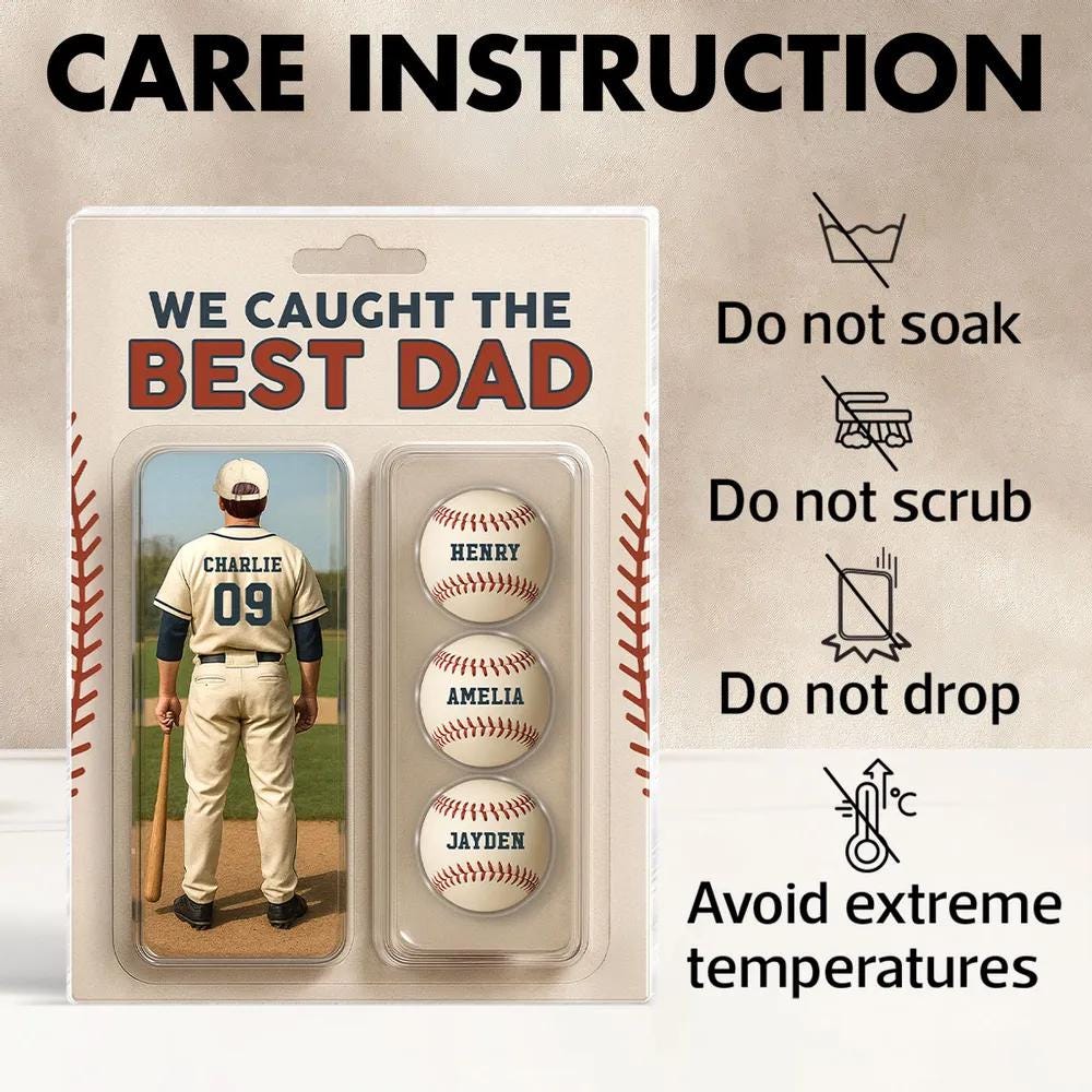 We Caught The Best Dad Baseball Lover Toy Box Figure Style Personalized Acrylic Block Plaque, Gift For Baseball Dad, Baseball Lovers