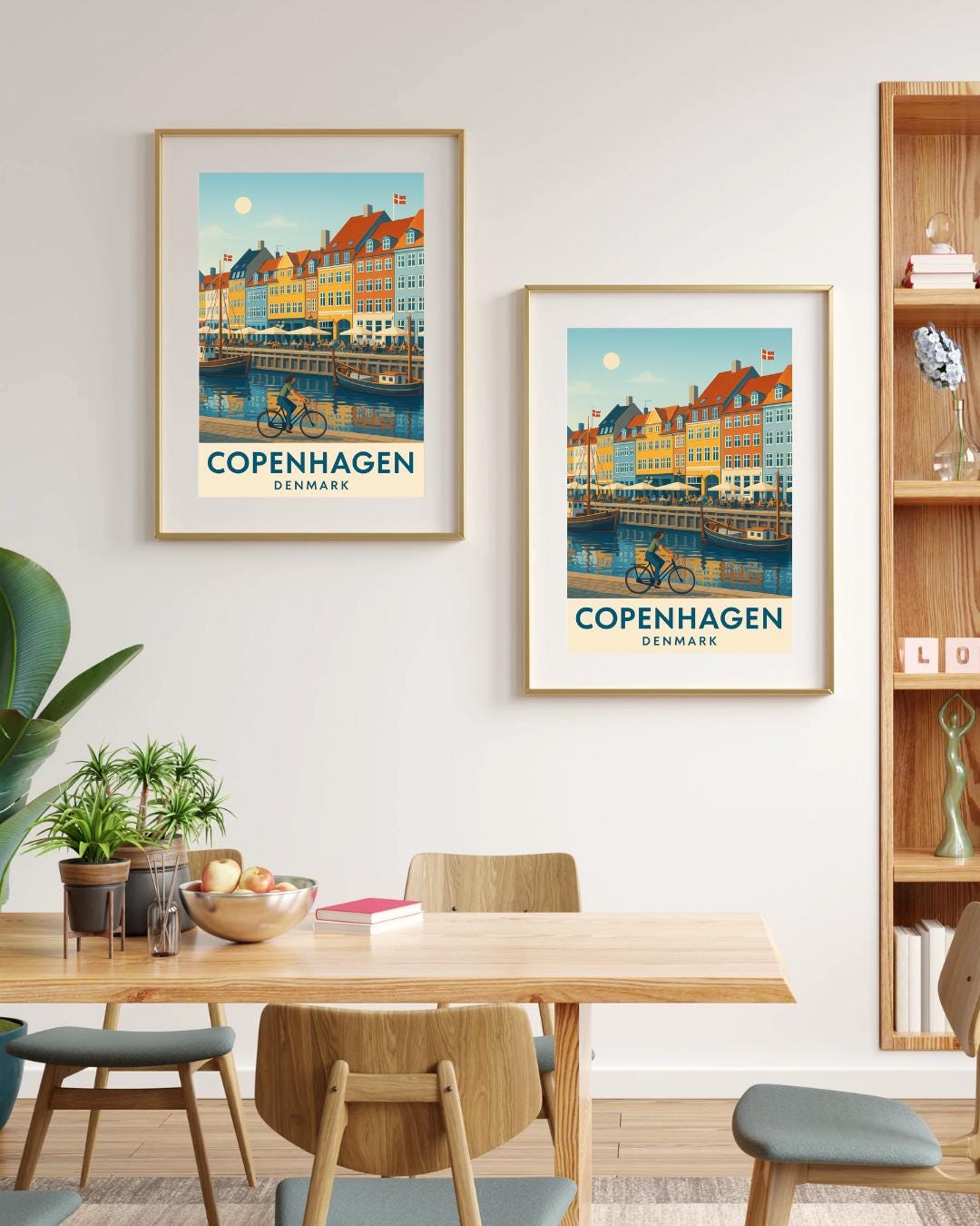 Copenhagen Poster, Copenhagen Wall Art, Denmark Wall Art, Copenhagen Travel Print, Wedding Gift, Birthday Present, Travel Decor Interrailing