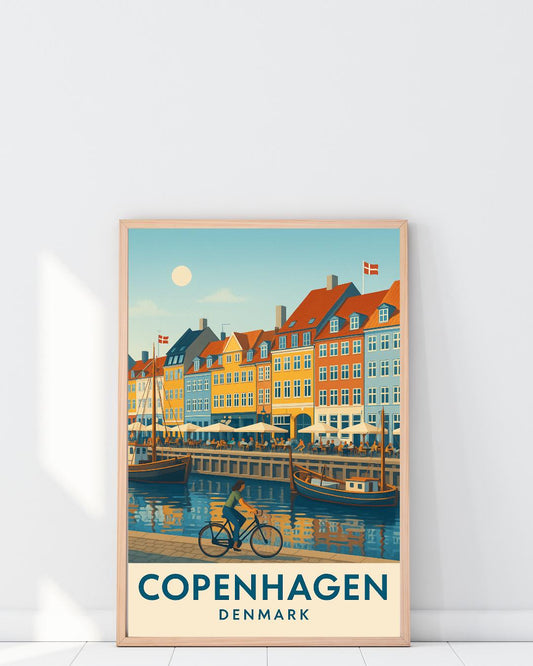 Copenhagen Poster, Copenhagen Wall Art, Denmark Wall Art, Copenhagen Travel Print, Wedding Gift, Birthday Present, Travel Decor Interrailing