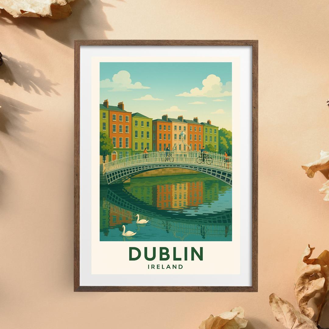 Dublin Poster, Ireland Wall Art, Dublin Wall Art, Dublin Print, Dublin Travel Print, Ireland, Wedding Gift, Birthday Present, Travel Decor