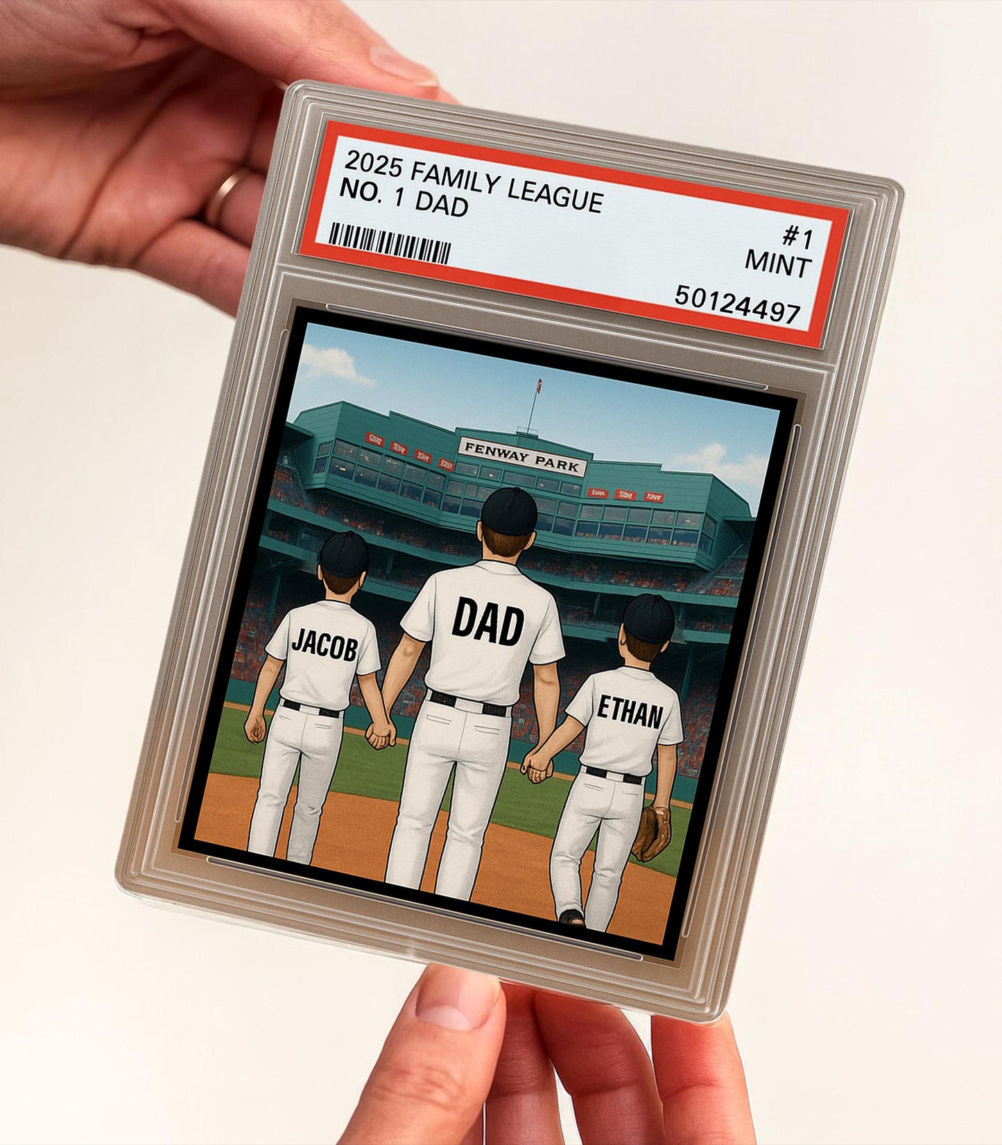 Custom Baseball Family League Trading Card Style Acrylic Block, Personalized Acrylic Block Plaque, Father's Day Gift for Baseball Lovers
