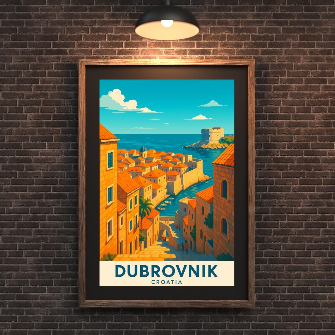 Dubrovnik Print, Dubrovnik Wall Art, Croatia Wall Art, Dubrovnik Travel Print, Wedding Gift, Birthday Present, Travel Decor, Travel Wall Art