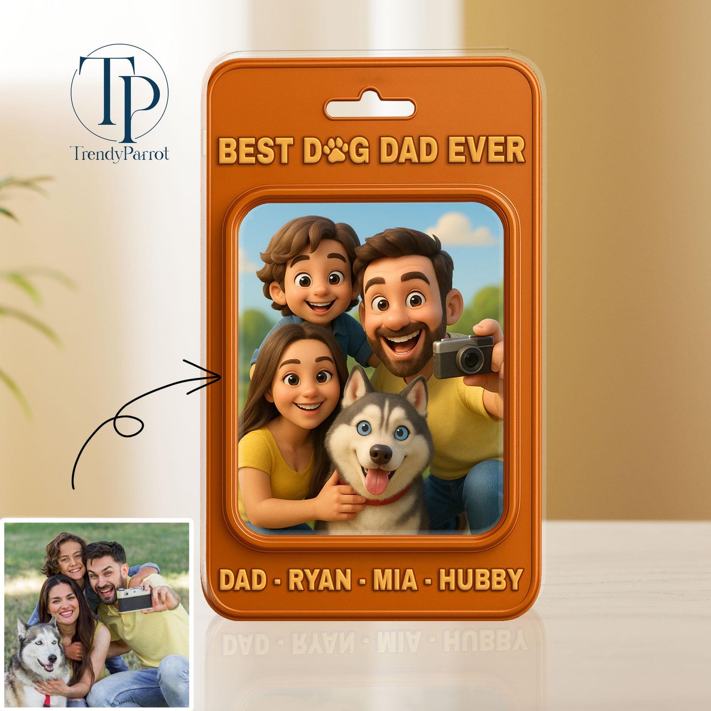 Personalized Dog Dad Acrylic Plaque, Dog Dad Gifts, Cat Dad Acrylic Block, Custom Figure From Photo,Pet Dad Gift, Dog Dad Father's Day Gift